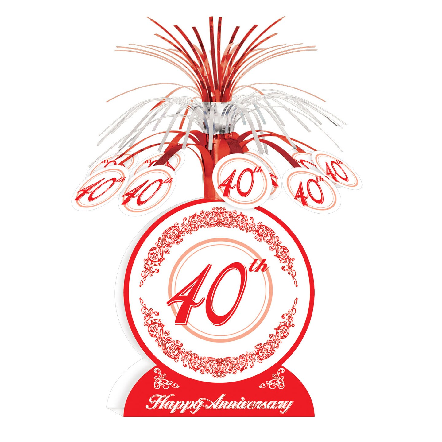 Beistle 13in. 40th Anniversary Centerpiece - 12 Pack
