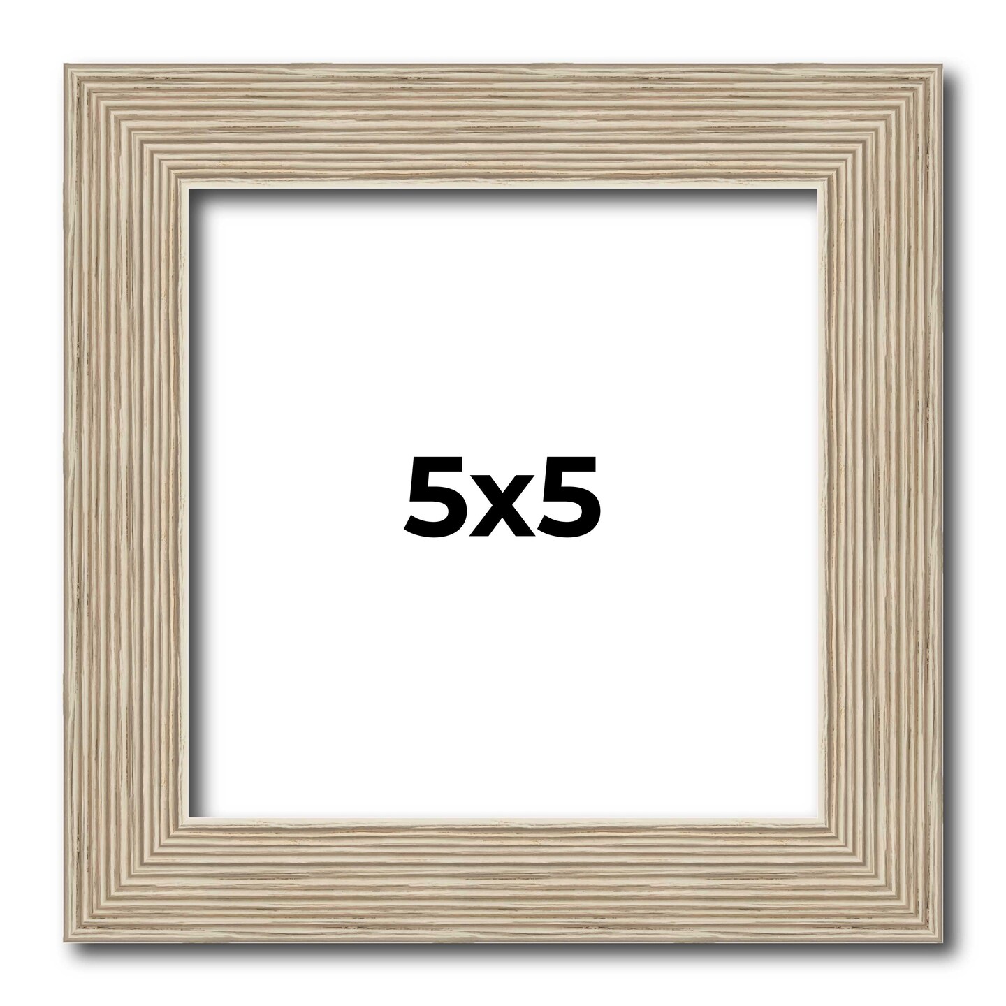 5x5 Thin Barnwood Picture Frame with UV-Resistant Acrylic & Acid Free Backing, Available in 2 Paint Finishes - Grey and Black