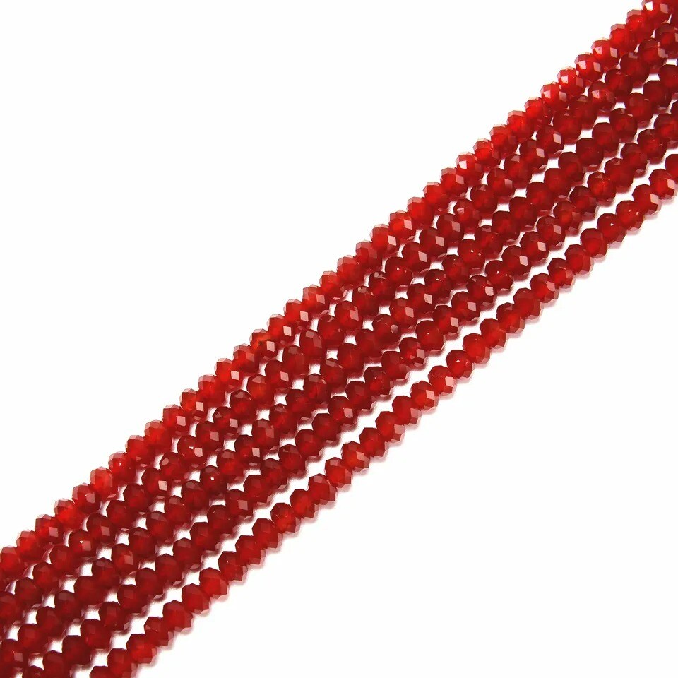 Natural Carnelian Faceted Rondelle Beads Size 4x6mm 5x8mm 15.5&#x27;&#x27; Strand