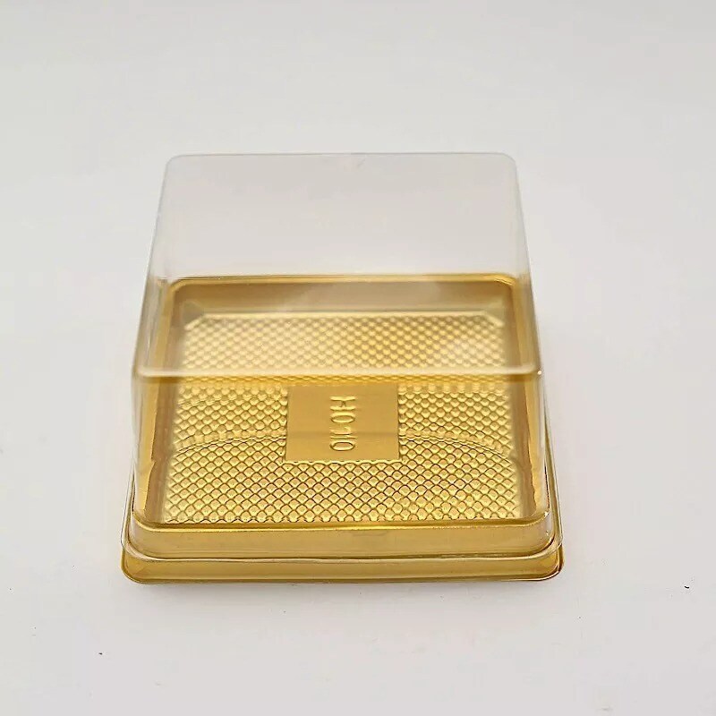 Clear Gold 50 Square 4" Plastic Mini Dessert Favor Boxes Cupcake Holders Party