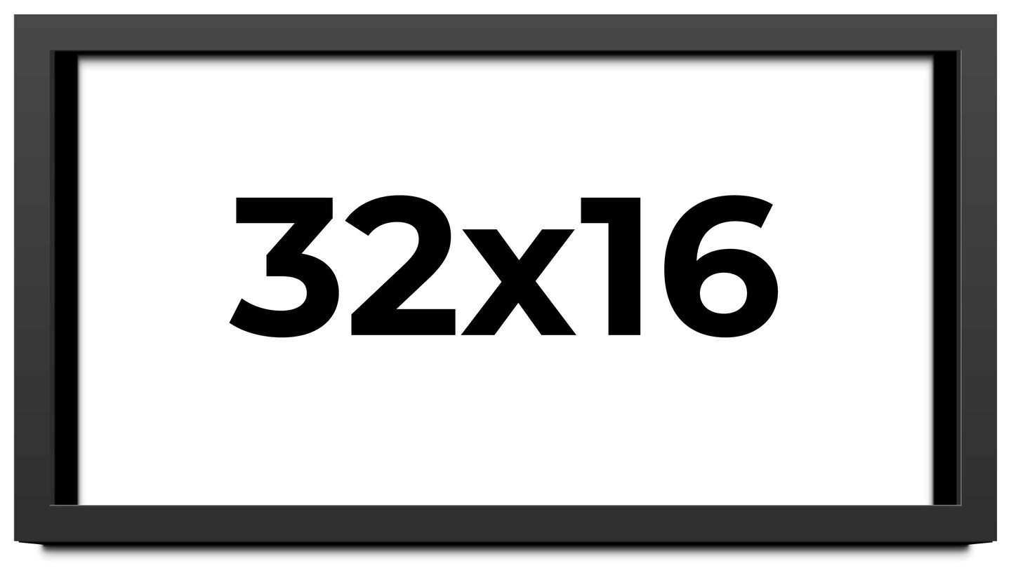 Panoramic Flat Black Picture Frame - UV Acrylic, Foam Board Backing, Hanging Hardware