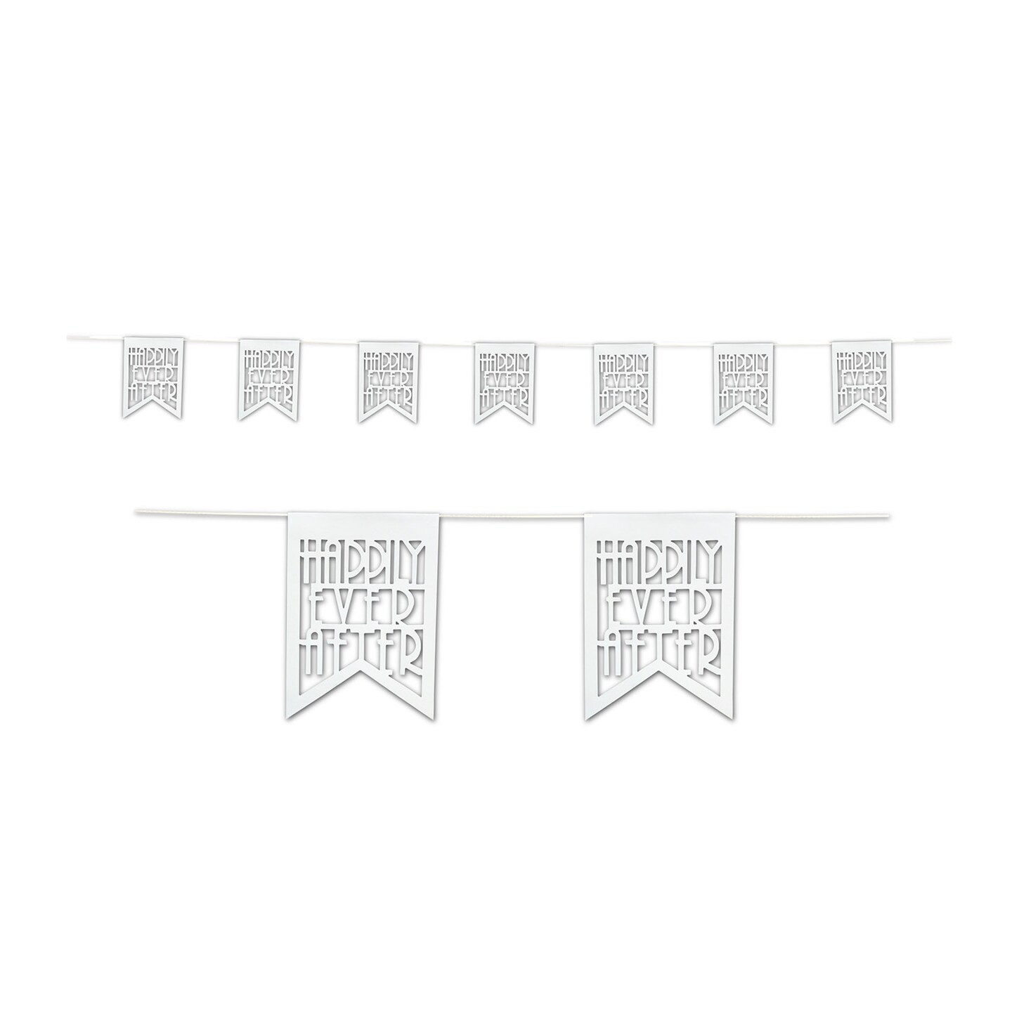 Beistle 8&#xBC;in. x 18Feet 10in. Die-Cut Happily Ever After Pennant Banner - 12 Pack