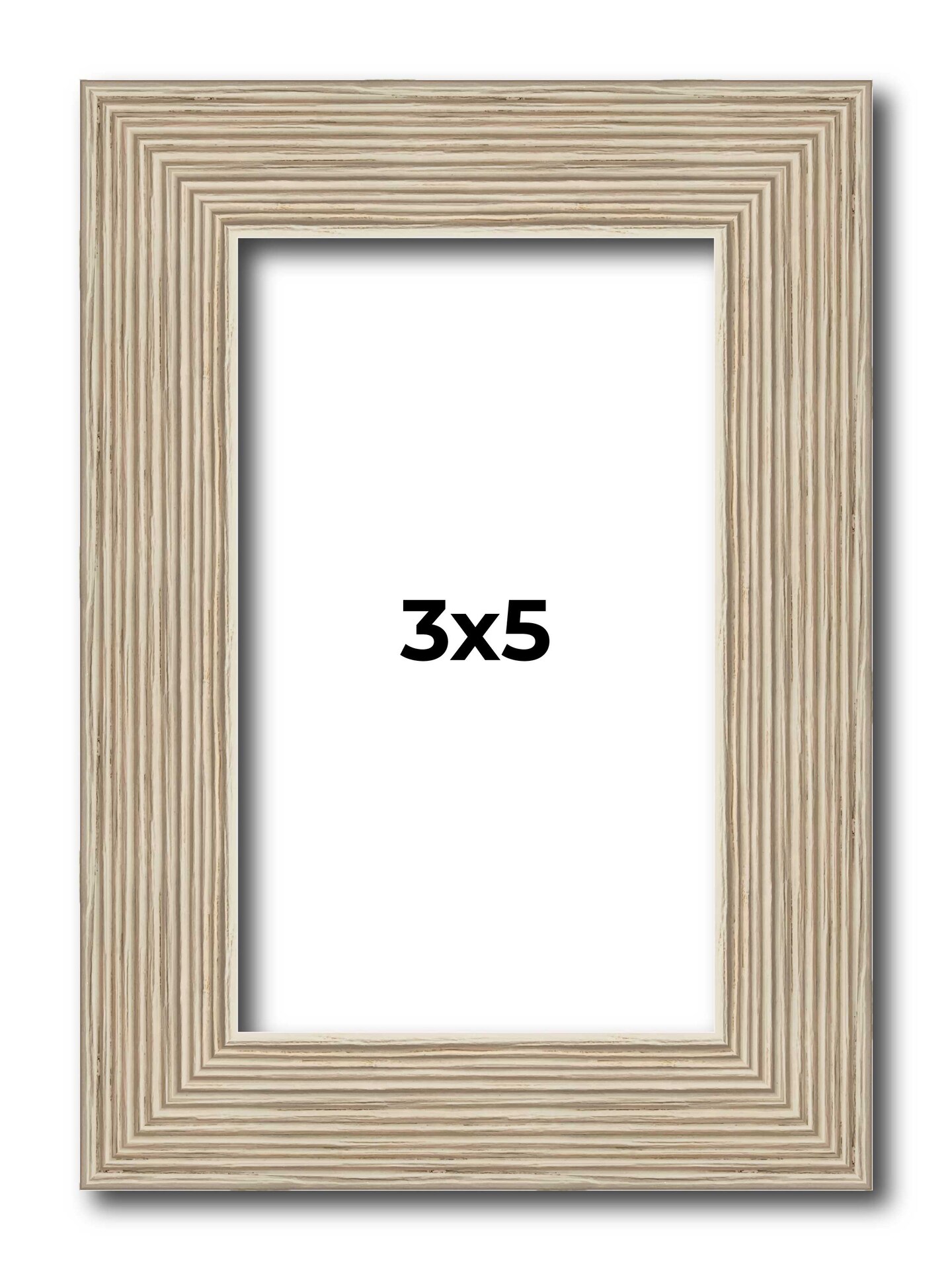 3x5 Thin Barnwood Picture Frame with UV-Resistant Acrylic & Acid Free Backing, Available in 2 Paint Finishes - Grey and Black