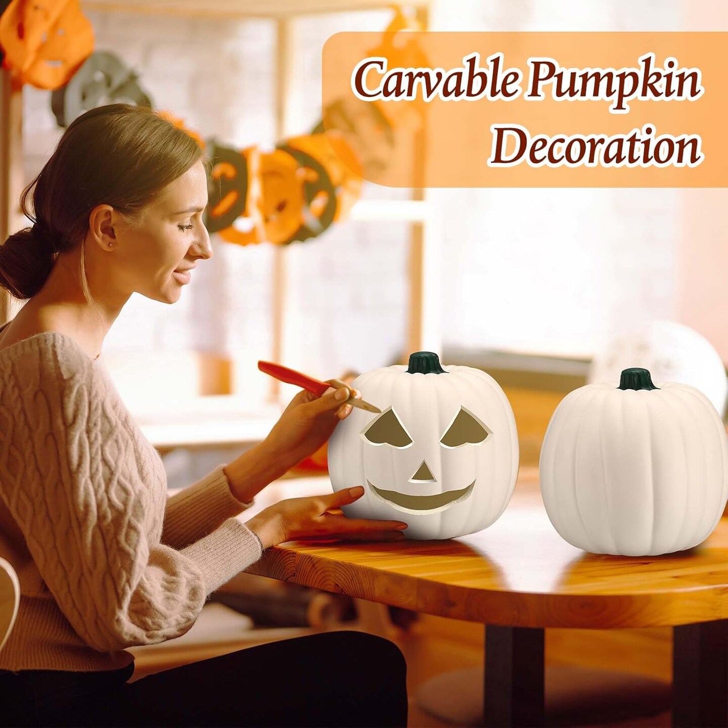 Fake Pumpkin Decor Halloween Fall Wedding Thanksgiving Decorations