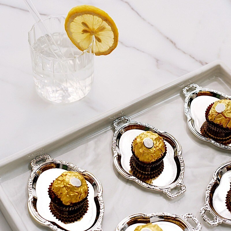 12 pcs 4.5" long Metallic Mini Oval Trays Favor Holders Wedding Party Supplies