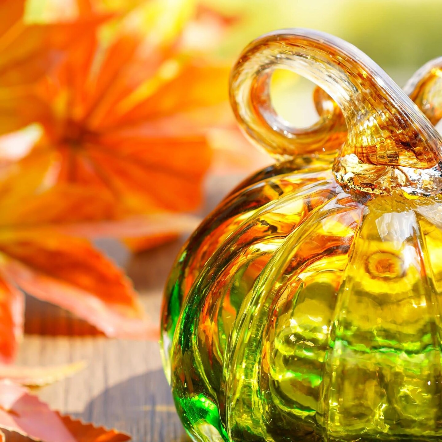 Hand Blown Glass Pumpkin Figurines Collectibles Fall Pumpkin for Decorations