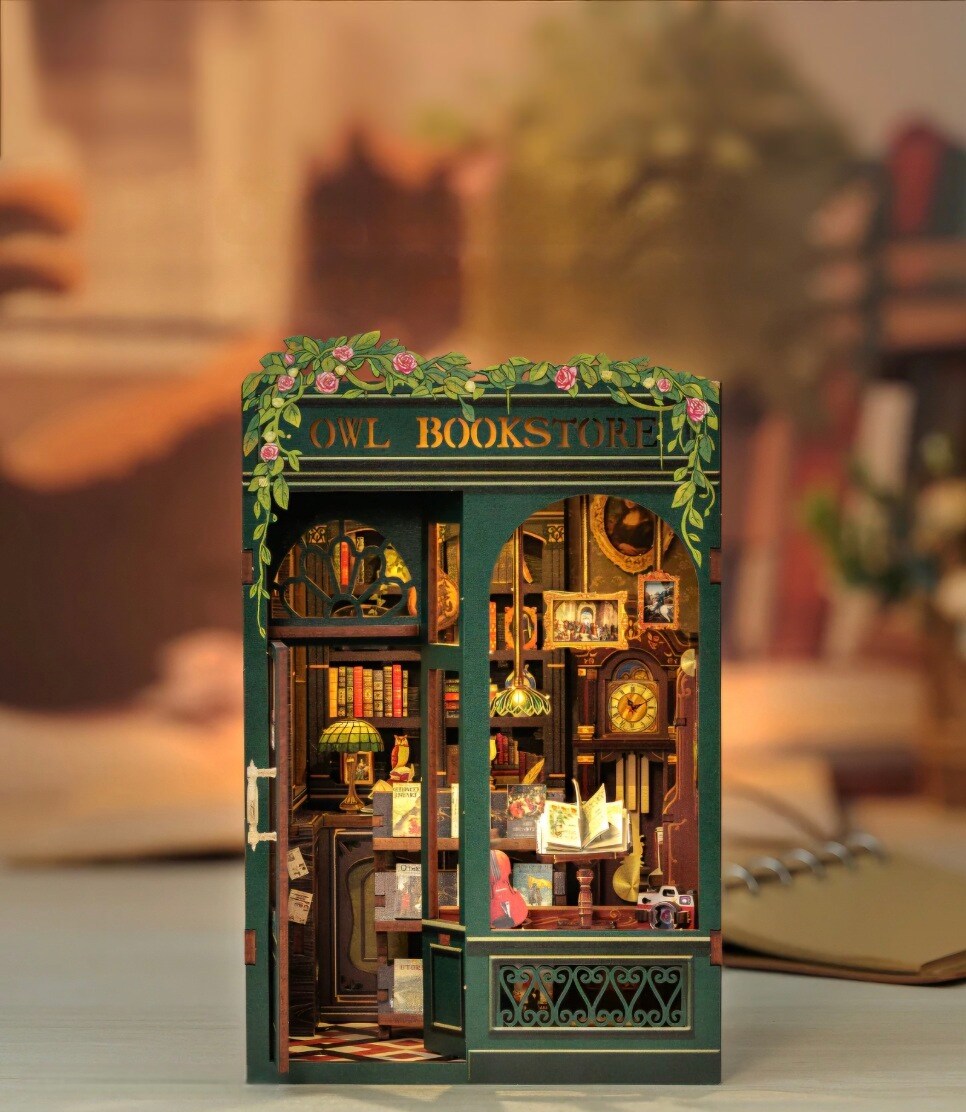 DIY Miniature Kit Book Nook | Owl Bookstore