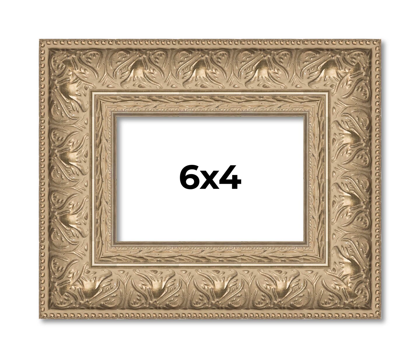 4x6 Museum Picture Frame with UV-Resistant Acrylic & Acid Free Backing, Available in 4 Finishes - Black, Brown, Gold, Silver