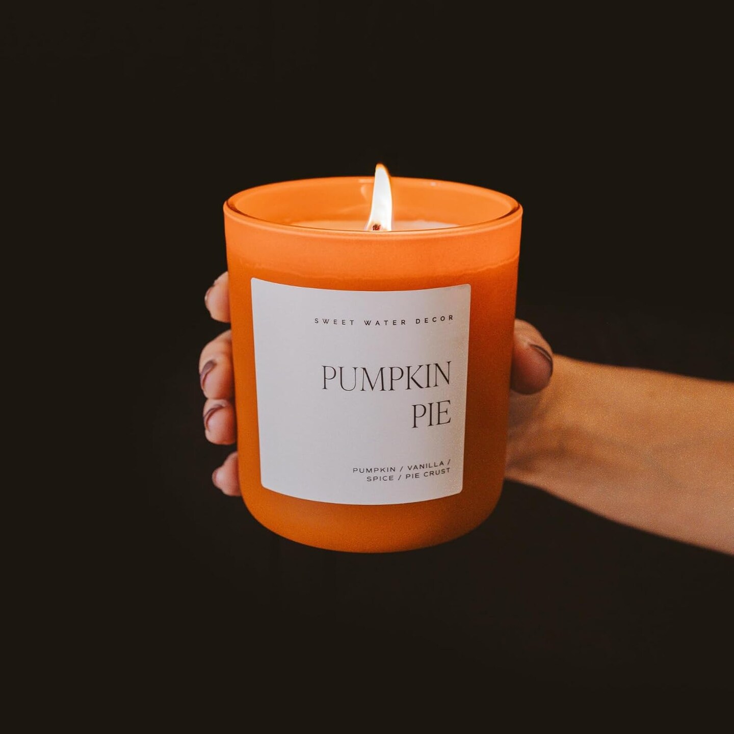 Soy Candle Wax with 70 Hour Burn Time - Soy Candles Non Toxic with Pumpkin Vanilla Spice & Pie Crust Scent - 100% Cotton Wick Pumpkin Candle - 15oz