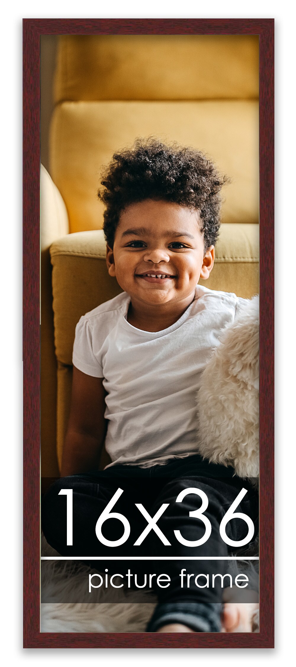 Panoramic Minimalist Brown Picture Frame - UV Acrylic, Foam Board Backing, Hanging Hardware