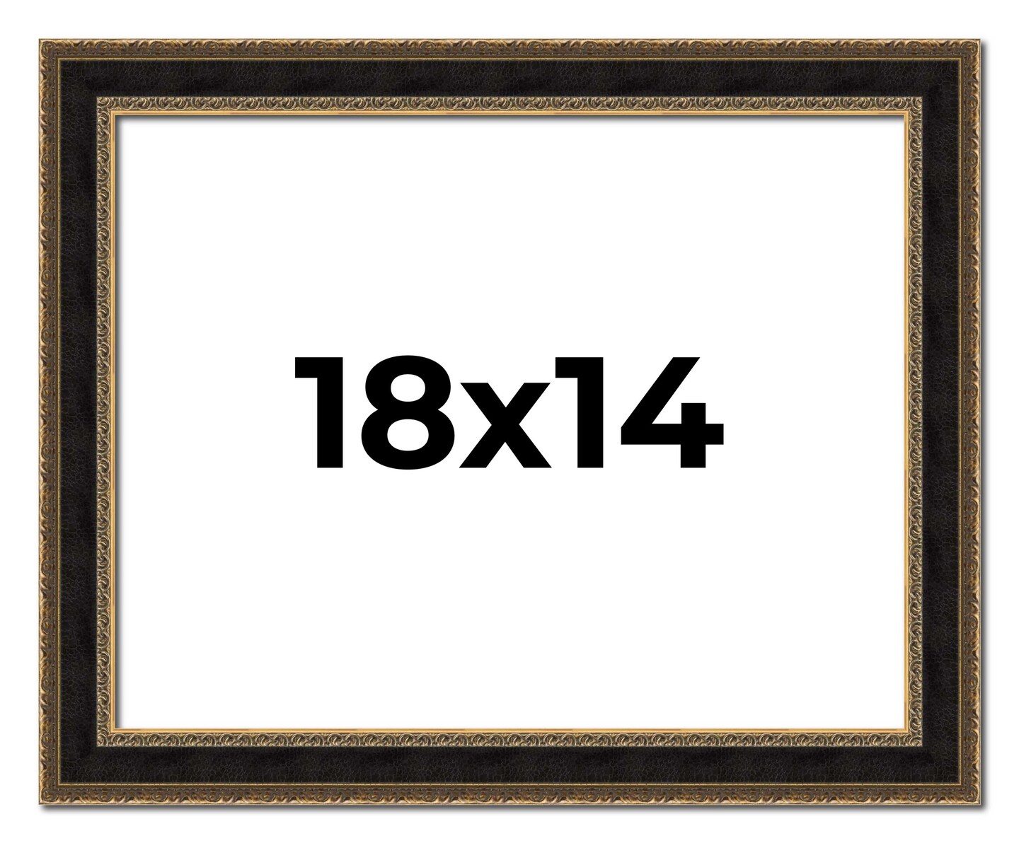 18x14 Ornate Brown Picture Frame - UV Acrylic, Foam Board Backing, Hanging Hardware
