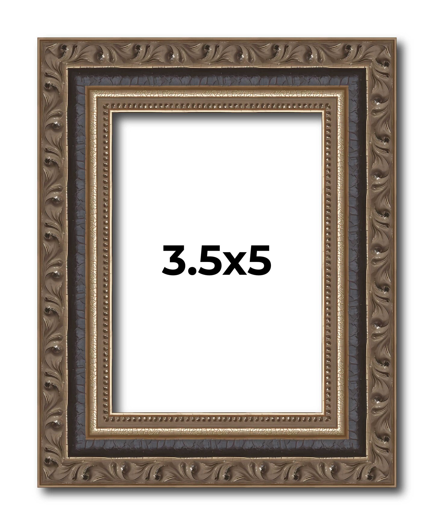 Photo Size Sculpted Silver Picture Frame - UV Acrylic, Foam Board Backing, Hanging Hardware
