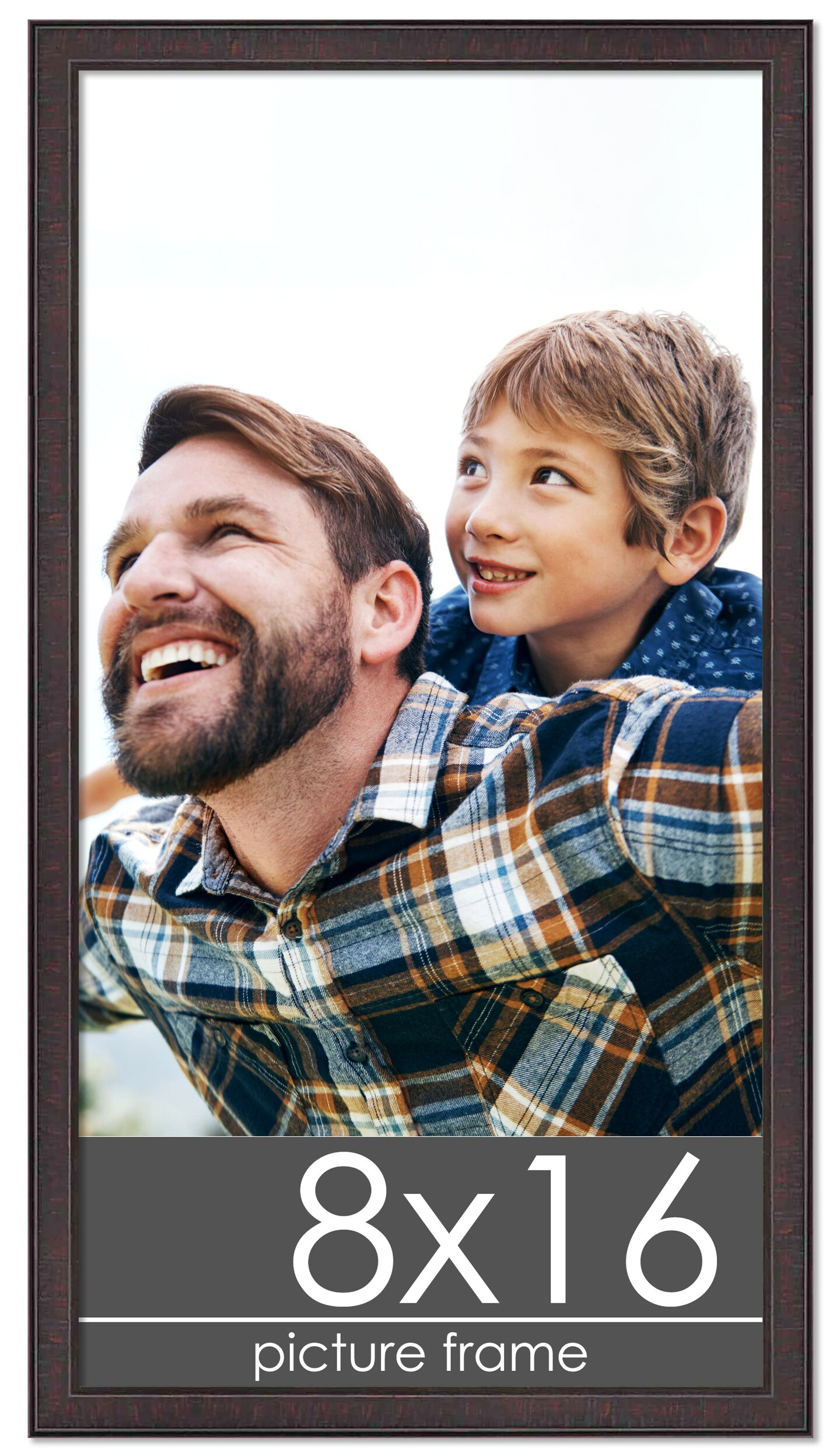 Panoramic Textured Brown Picture Frame - UV Acrylic, Foam Board Backing, Hanging Hardware