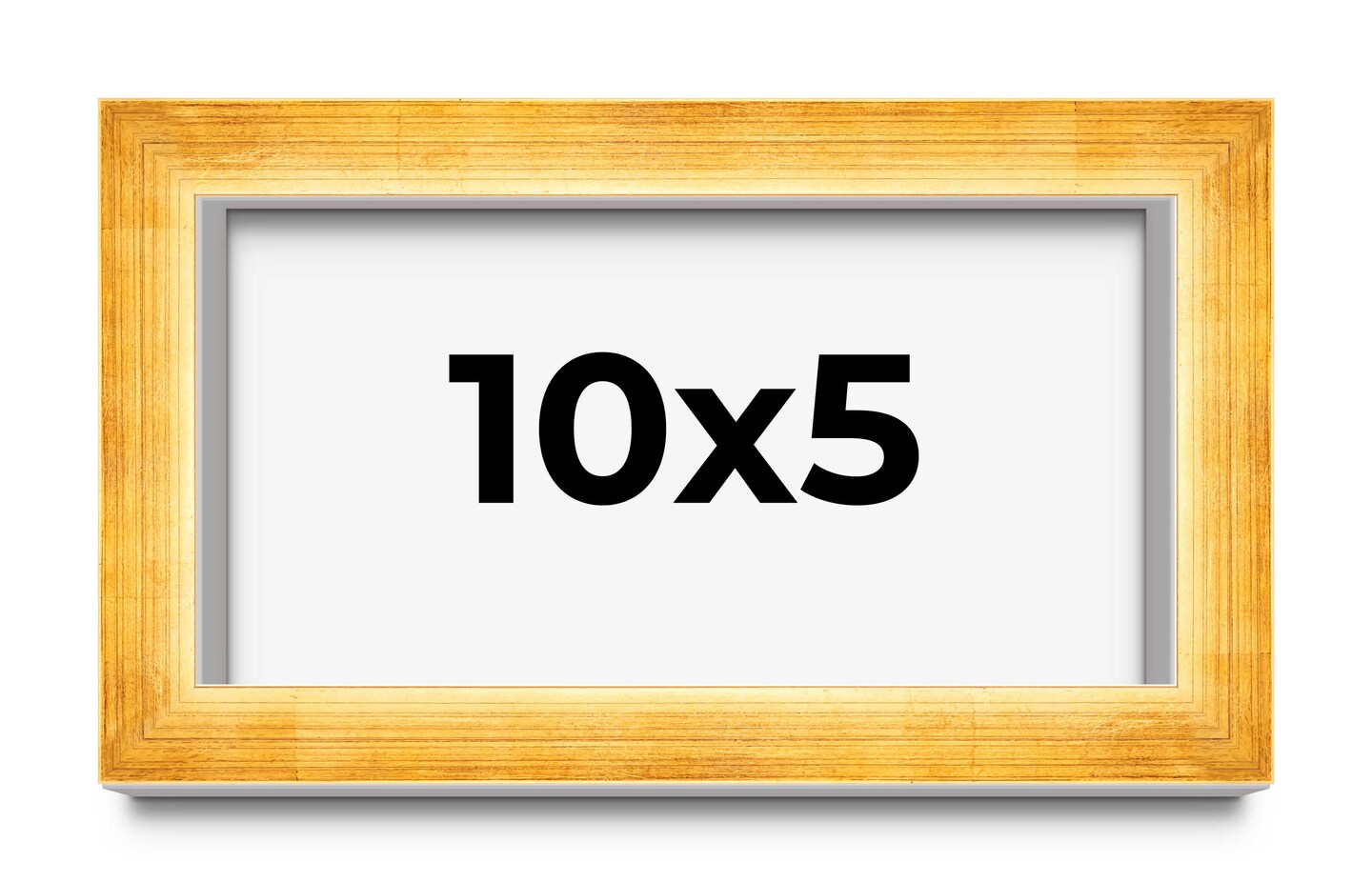 Panoramic Minimalist Shadow Box Gold Picture Frame - UV Acrylic, Backing, Hanging Hardware