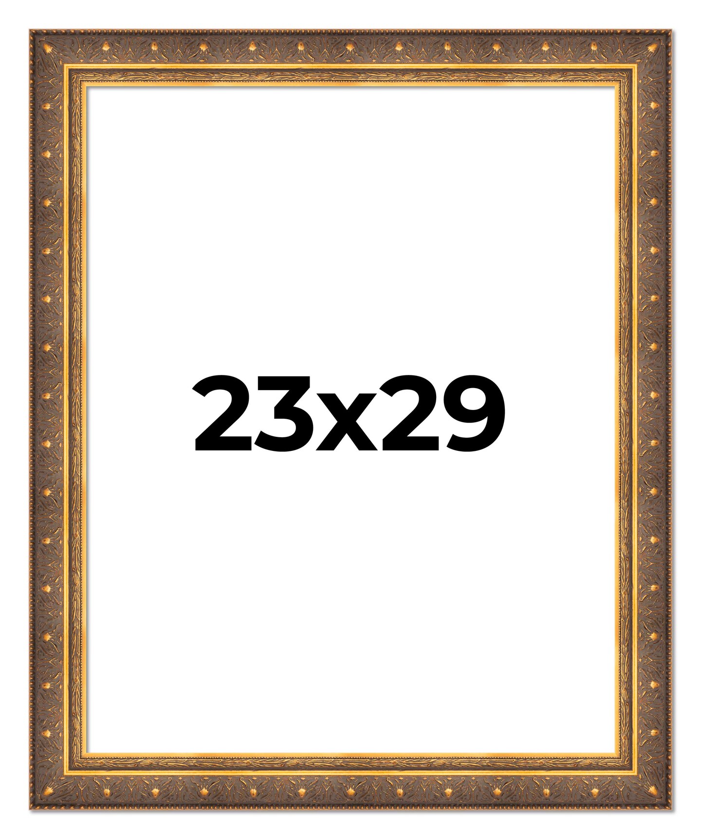 Museum Gold Picture Frame - UV Acrylic, Foam Board Backing, Hanging Hardware