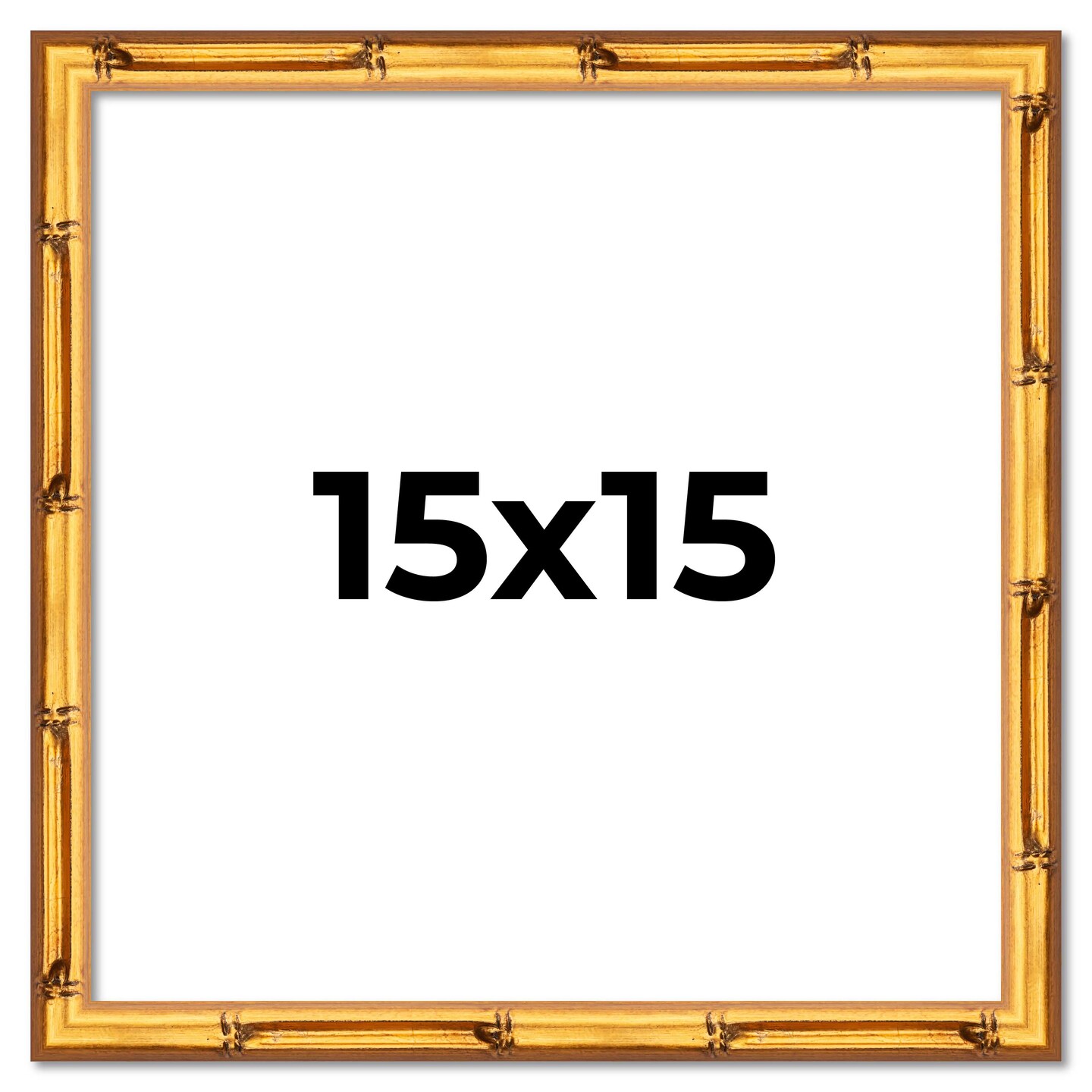 15x15 Thin Bamboo Picture Frame with UV-Resistant Acrylic & Acid Free Backing, Available in 2 Finishes - Gold and Brown