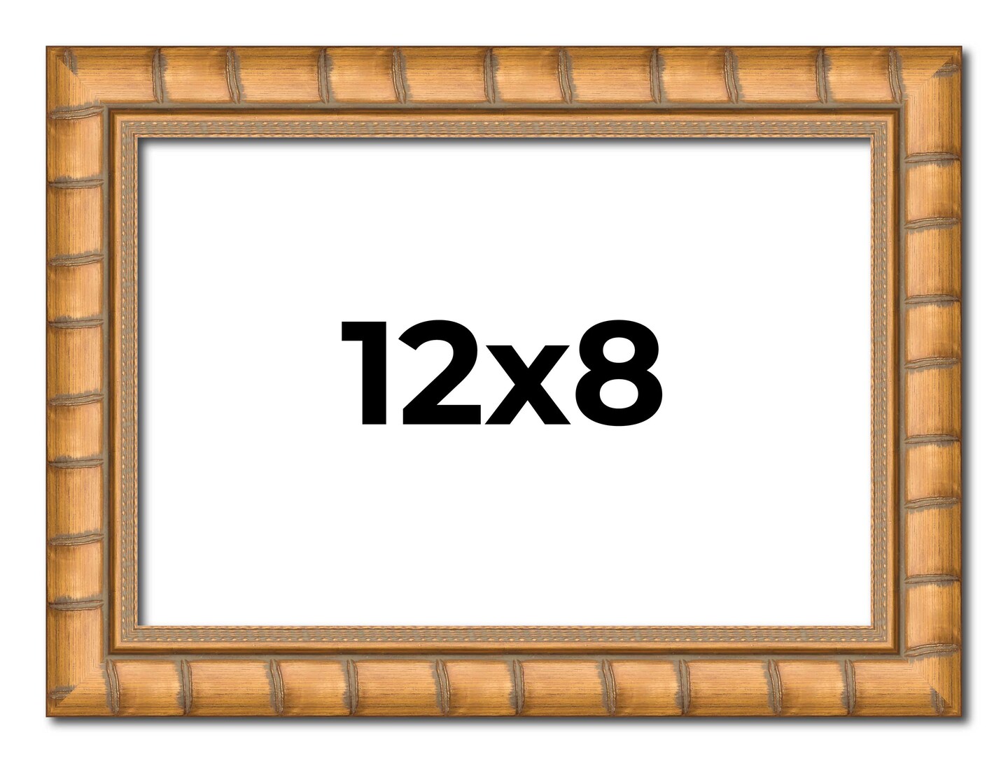 12x8 Modern Bamboo Picture Frame with UV-Resistant Acrylic &#x26; Acid Free Backing, Available in  5 Finishes - Gold, Silver, Brown, Black, and Natural