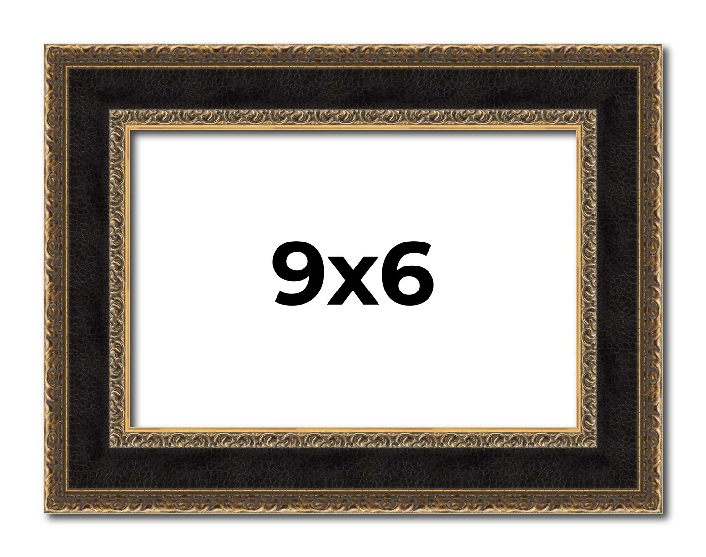 Photo Size Ornate Brown Picture Frame - UV Acrylic, Foam Board Backing, Hanging Hardware
