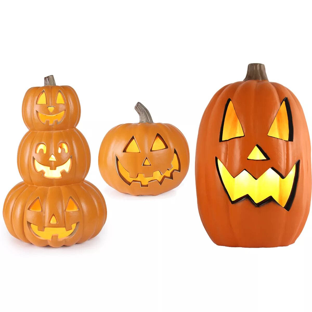 Kitcheniva Jack O Lantern Pre-lit Halloween Pumpkin Lanterns Decor