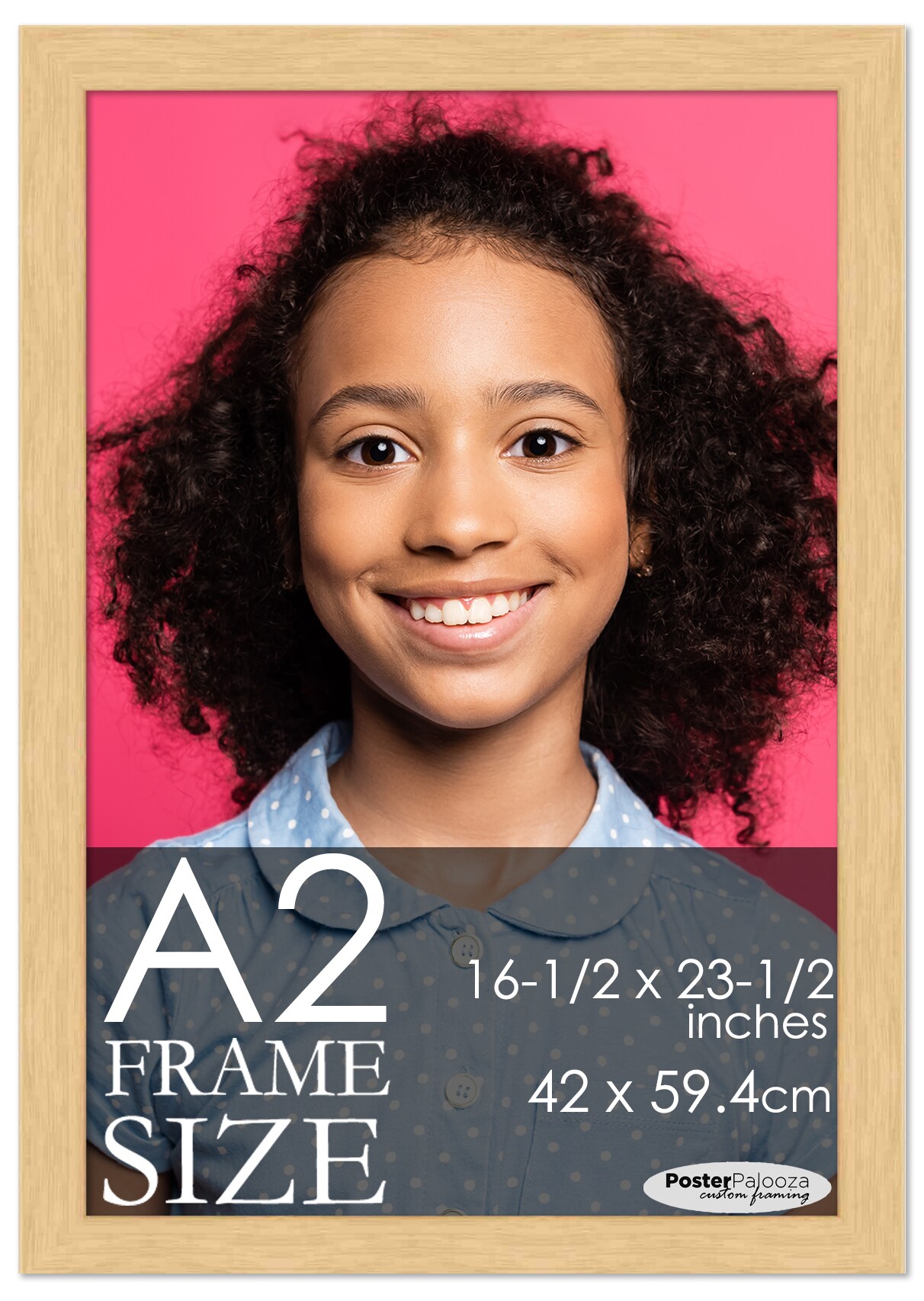 16.5x23.5 Minimalist Yellow Picture Frame - UV Acrylic, Foam Board Backing, Hanging Hardware