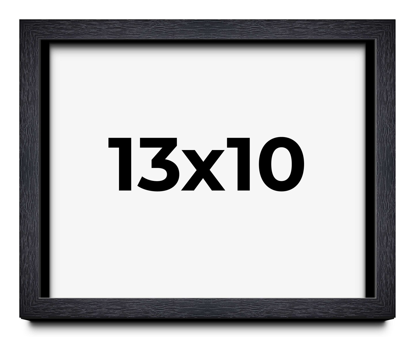 13x10 Shadow Box 1" Depth Black Picture Frame - UV Acrylic, Backing, Hanging Hardware