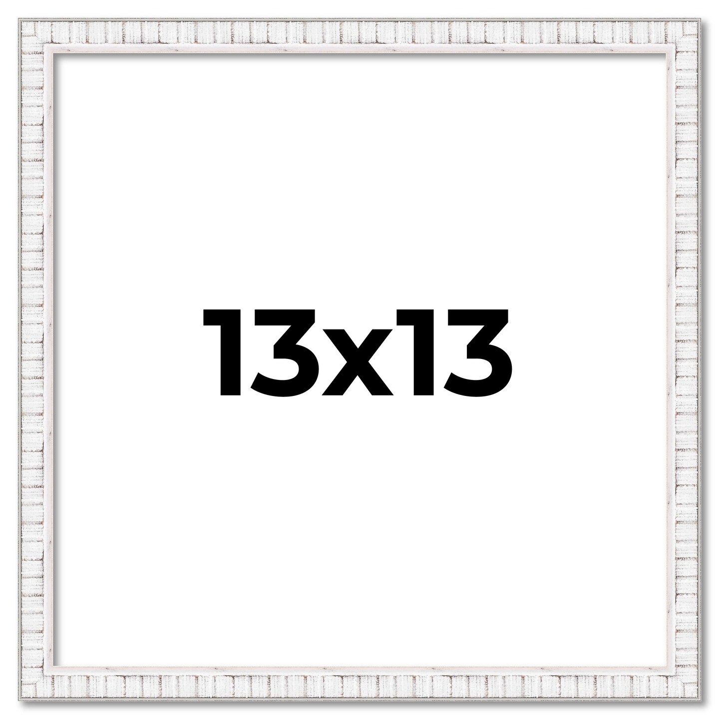 Square Textured White Picture Frame - UV Acrylic, Foam Board Backing, Hanging Hardware