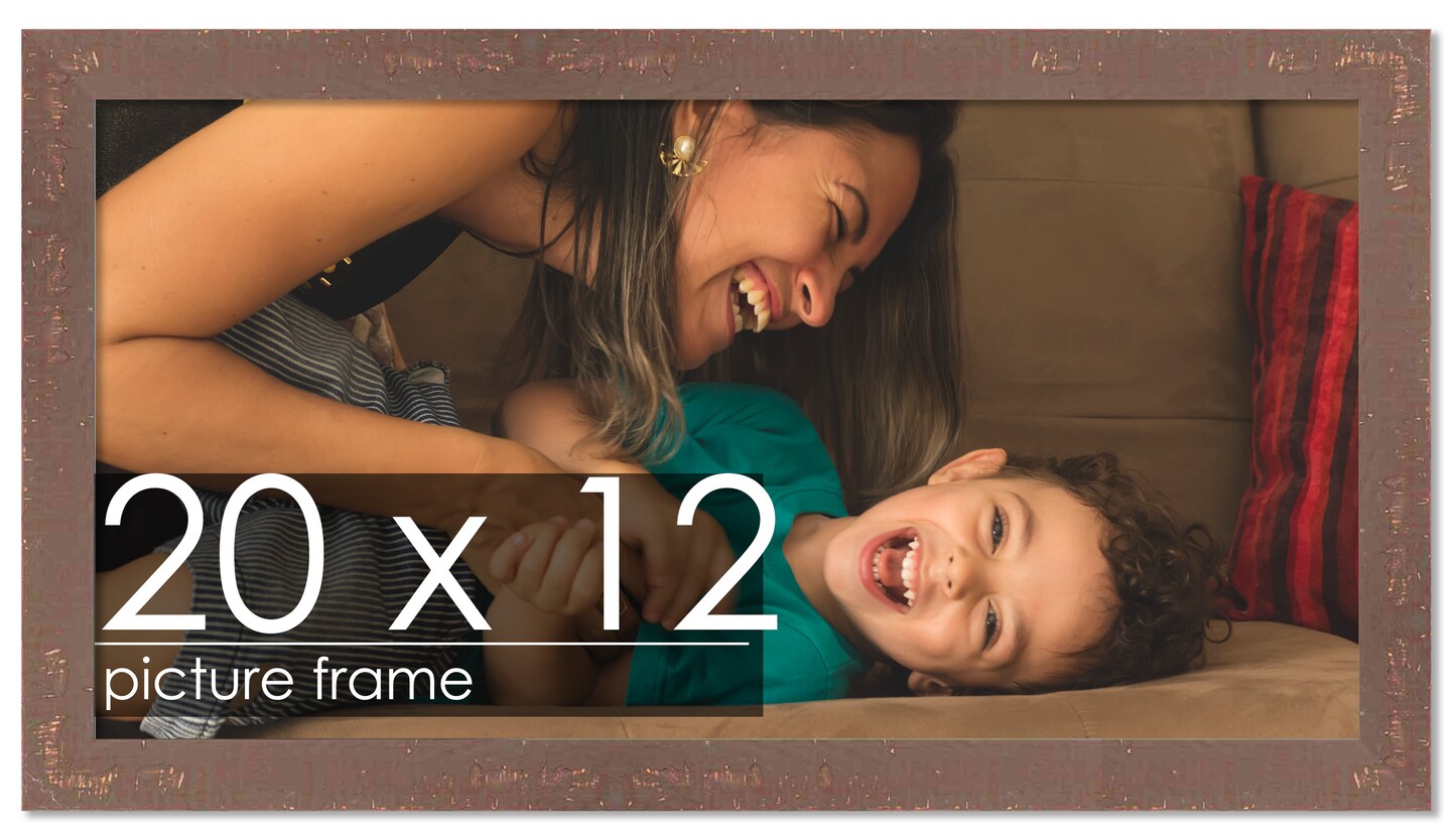 Shabby Chic Brown Picture Frame - UV Acrylic, Backing Board, Hanging Hardware Included