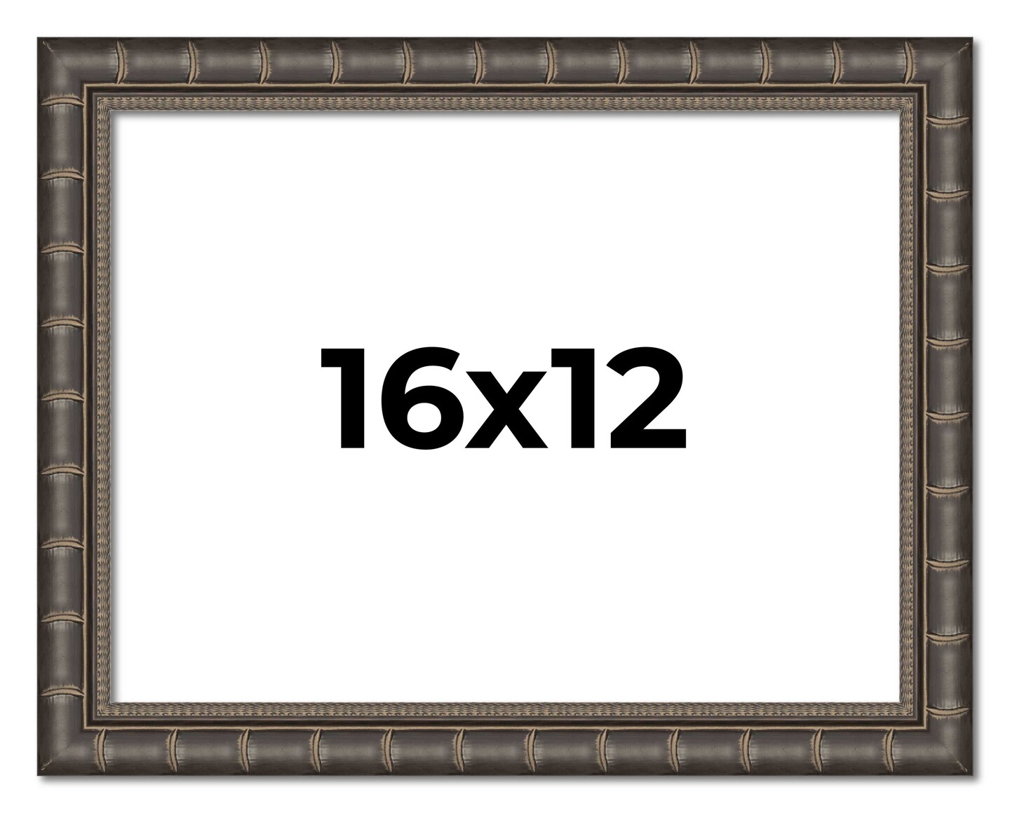 16x12 Black Modern Bamboo Picture Frame - UV Acrylic, Foam Board Backing, Hanging Hardware