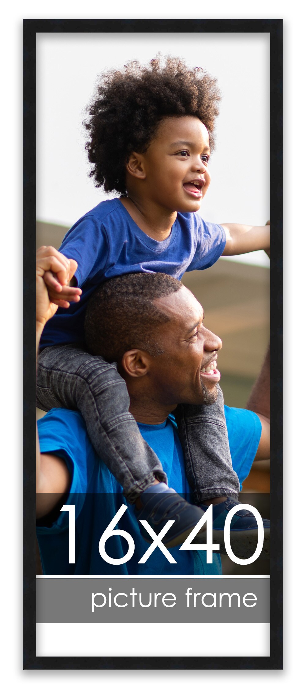 Panoramic Modernist Black Picture Frame - UV Acrylic, Foam Board Backing, Hanging Hardware