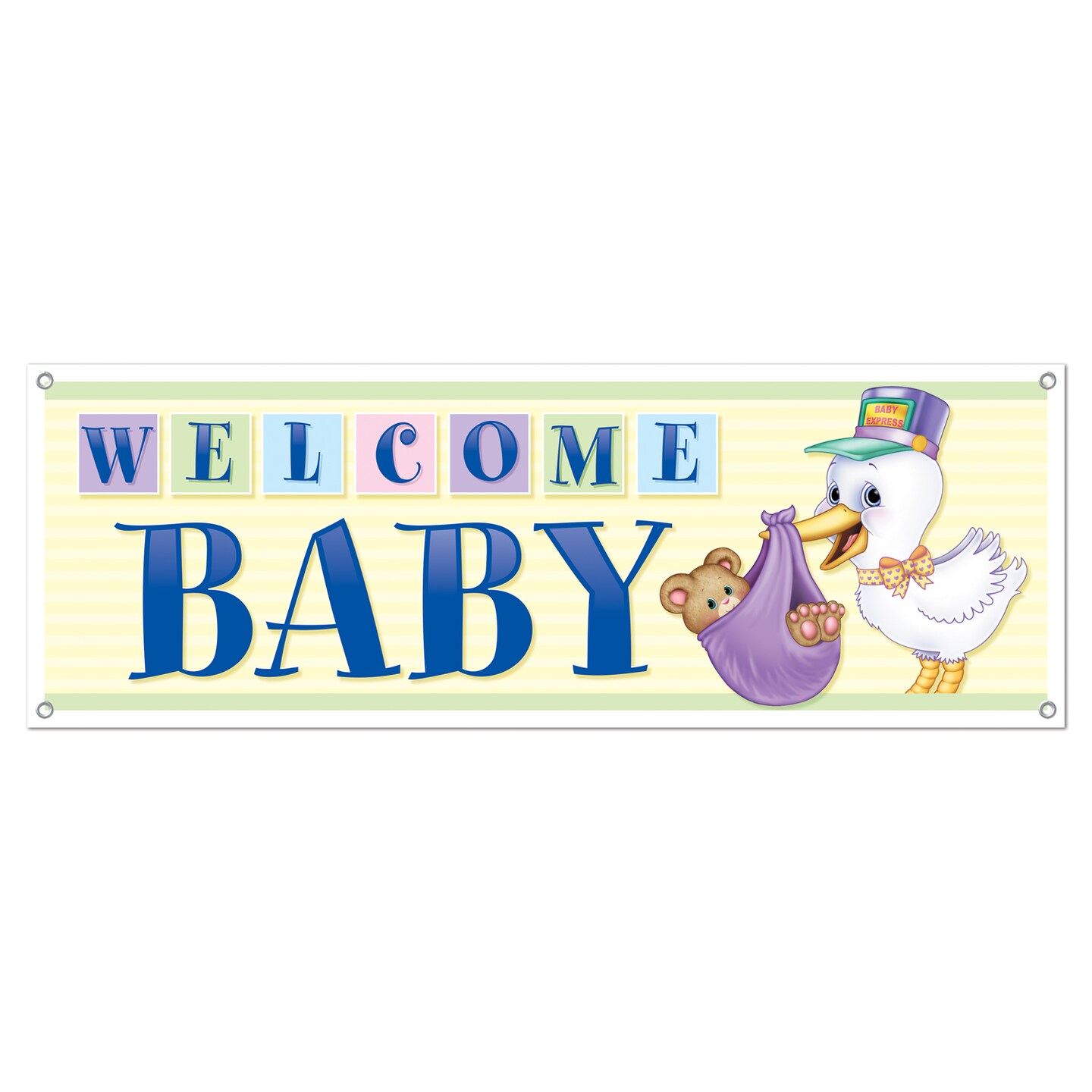 Beistle 5Feet x 21in. Welcome Baby Sign Banner - 12 Pack