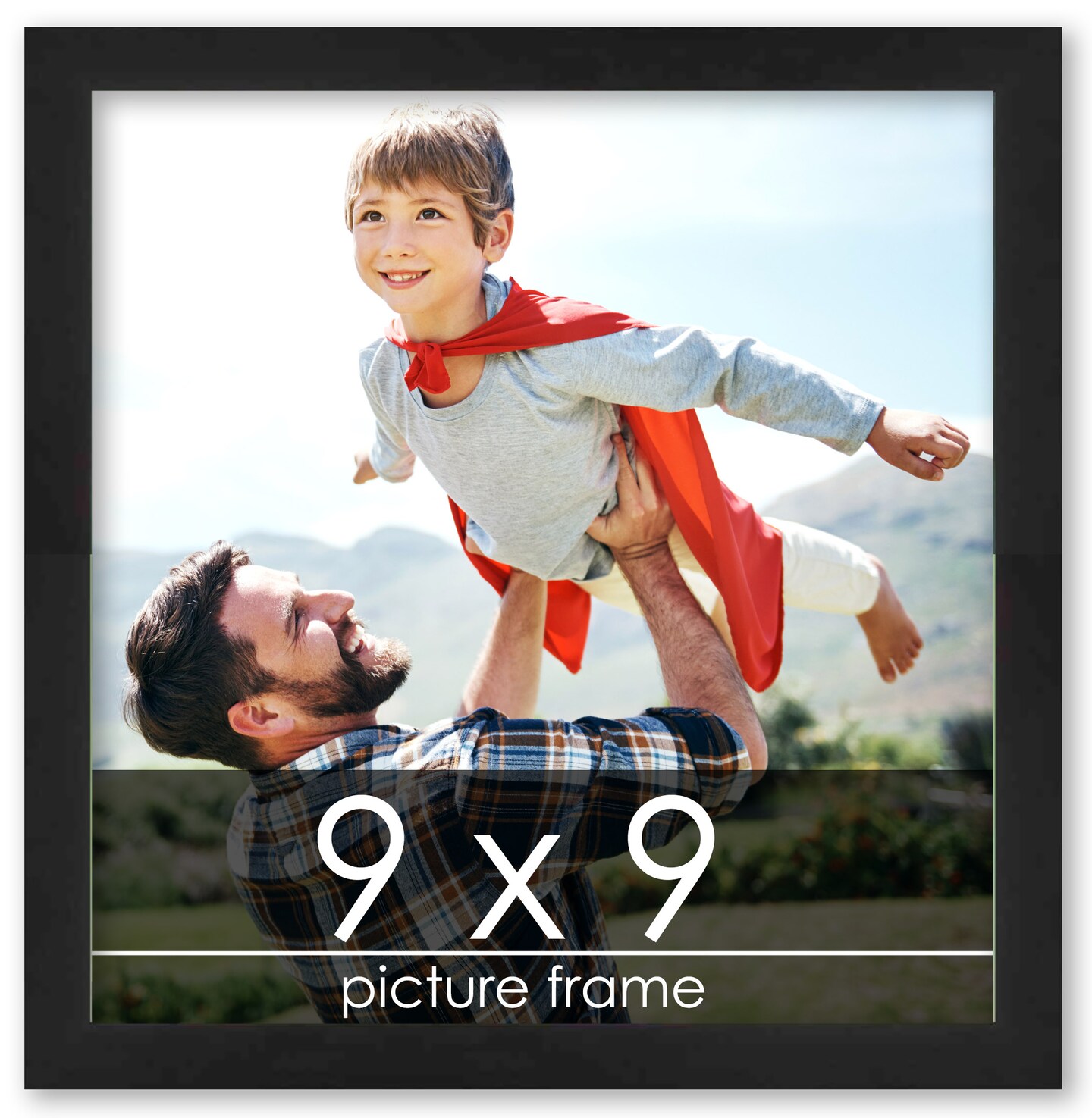 Square Decor Black Picture Frame - UV Acrylic, Foam Board Backing
