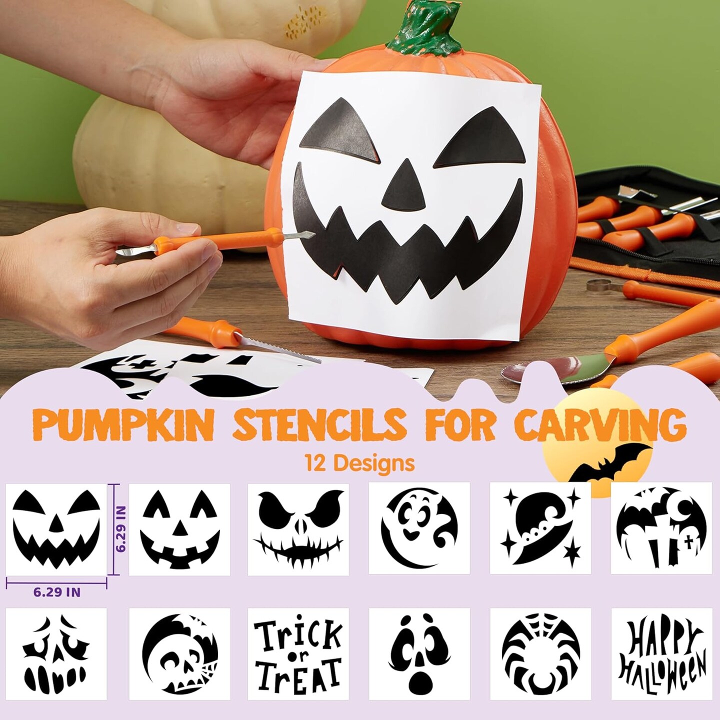 14 Pcs Halloween Pumpkin Carving Kit, Professional Carving Set with Handbag