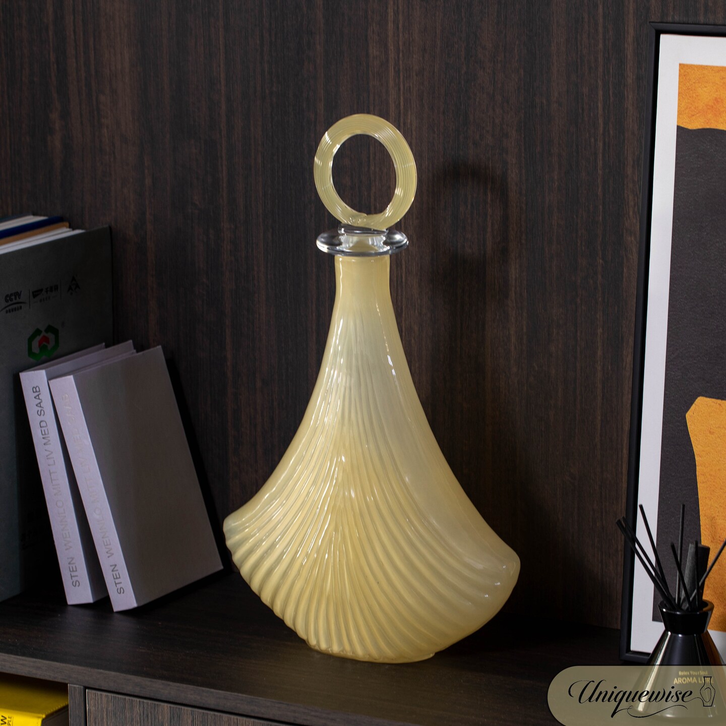 Unique 20-Inch and 16-Inch Decanter-Inspired Glass Vases - Ideal Centerpieces for Entryway Tables, Dining Tables, Living Room, and Kitchen Counters - Modern, Bohemian, and Farmhouse Style Decoration