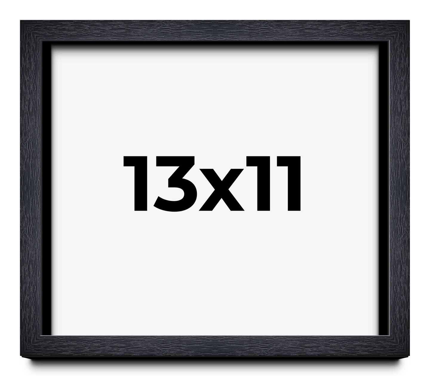 13x11 Shadow Box 1" Depth Black Picture Frame - UV Acrylic, Backing, Hanging Hardware