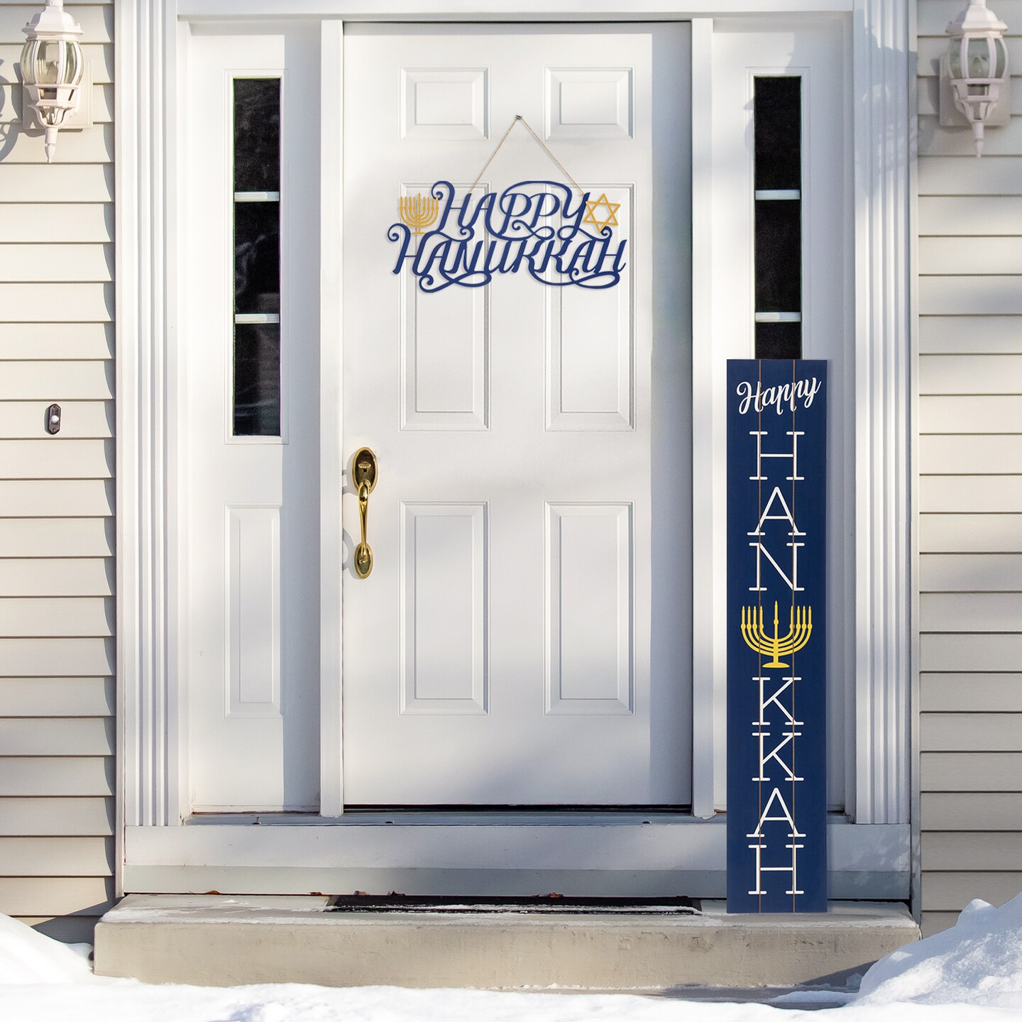 24&#x22;L Metal &#x22;HAPPY Hanukkah&#x22; Wall Decor