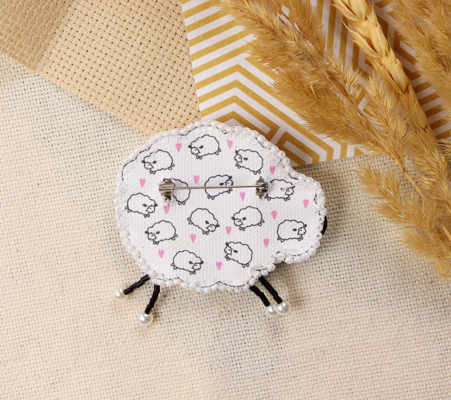Bead Embroidery Decoration Curly sheep