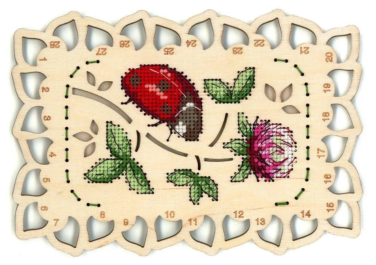 Organizer Ladybug O-040 Counted Cross Stitch Kit on Plywood