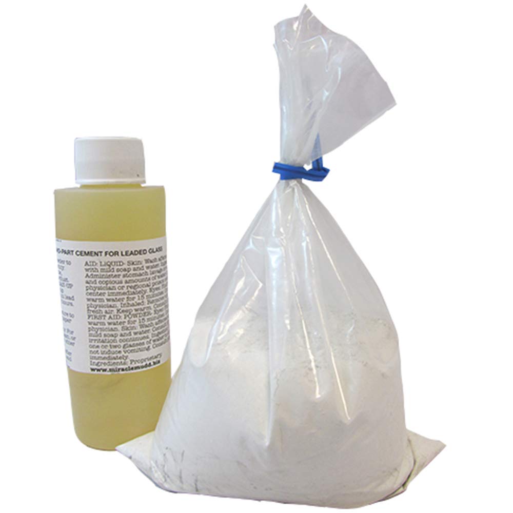 Natural Miracle Mudd Stained Glass &#x26; Hobby Craft Cement - for All Lead Work - Small Set 1lb.