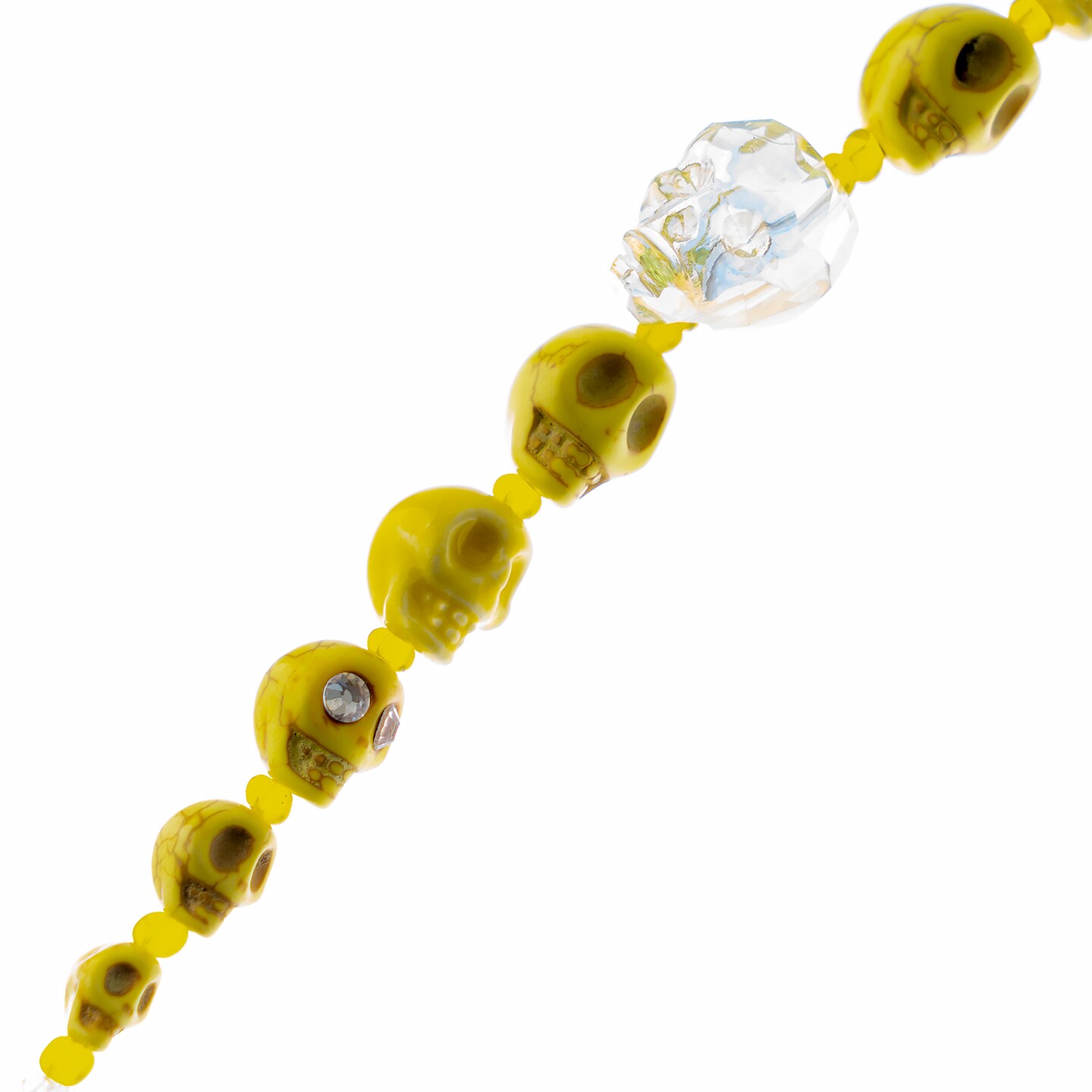 John Bead 6.5in Assorted Halloween Skull Bead Strand