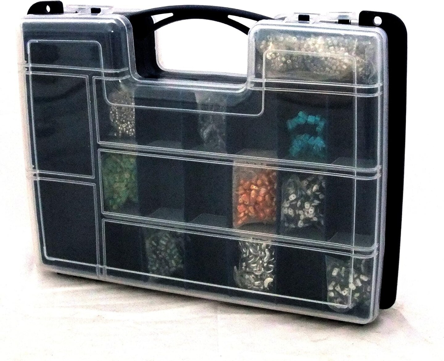 Double Sided 32 Compartment Storage Organizer with See Thru Lids