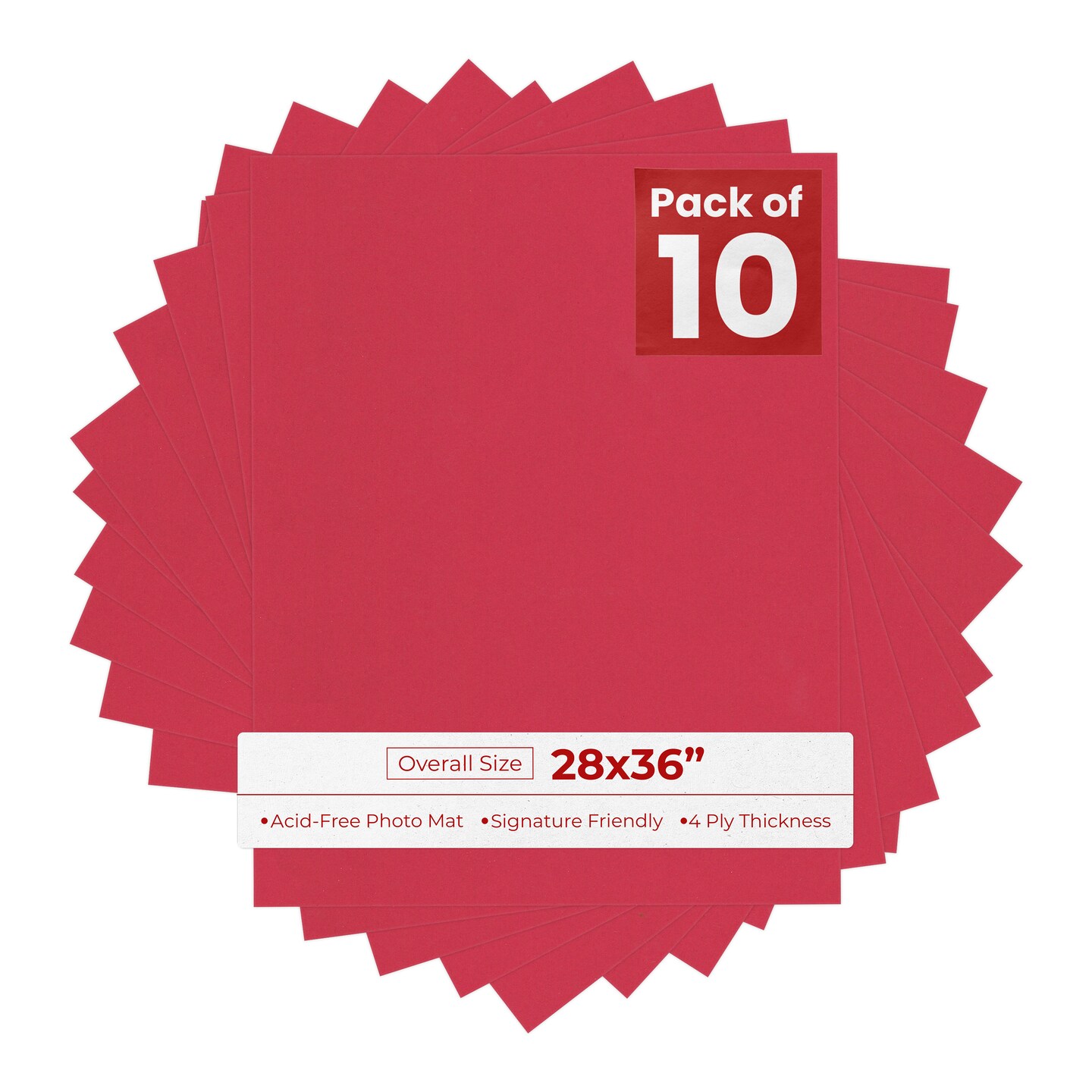 Deep Red 28x36 Uncut Mat Board - Blank Sheets, No Opening, Color: Red ...