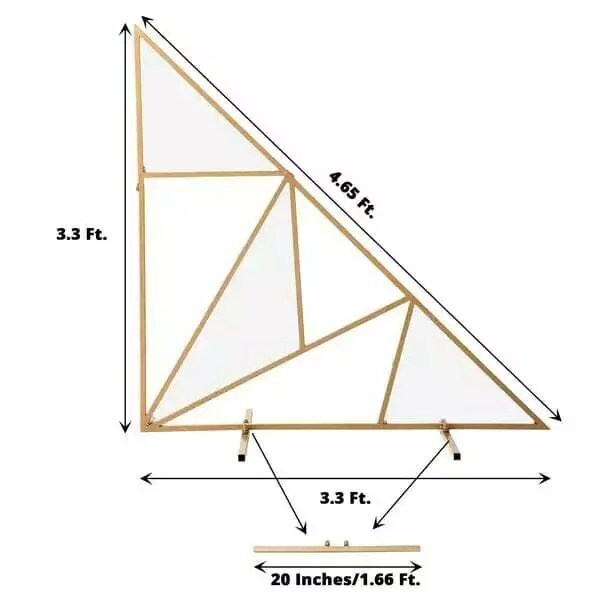 3 feet Gold Triangle Geometric Metal Wedding Arch Backdrop Stand Decorations