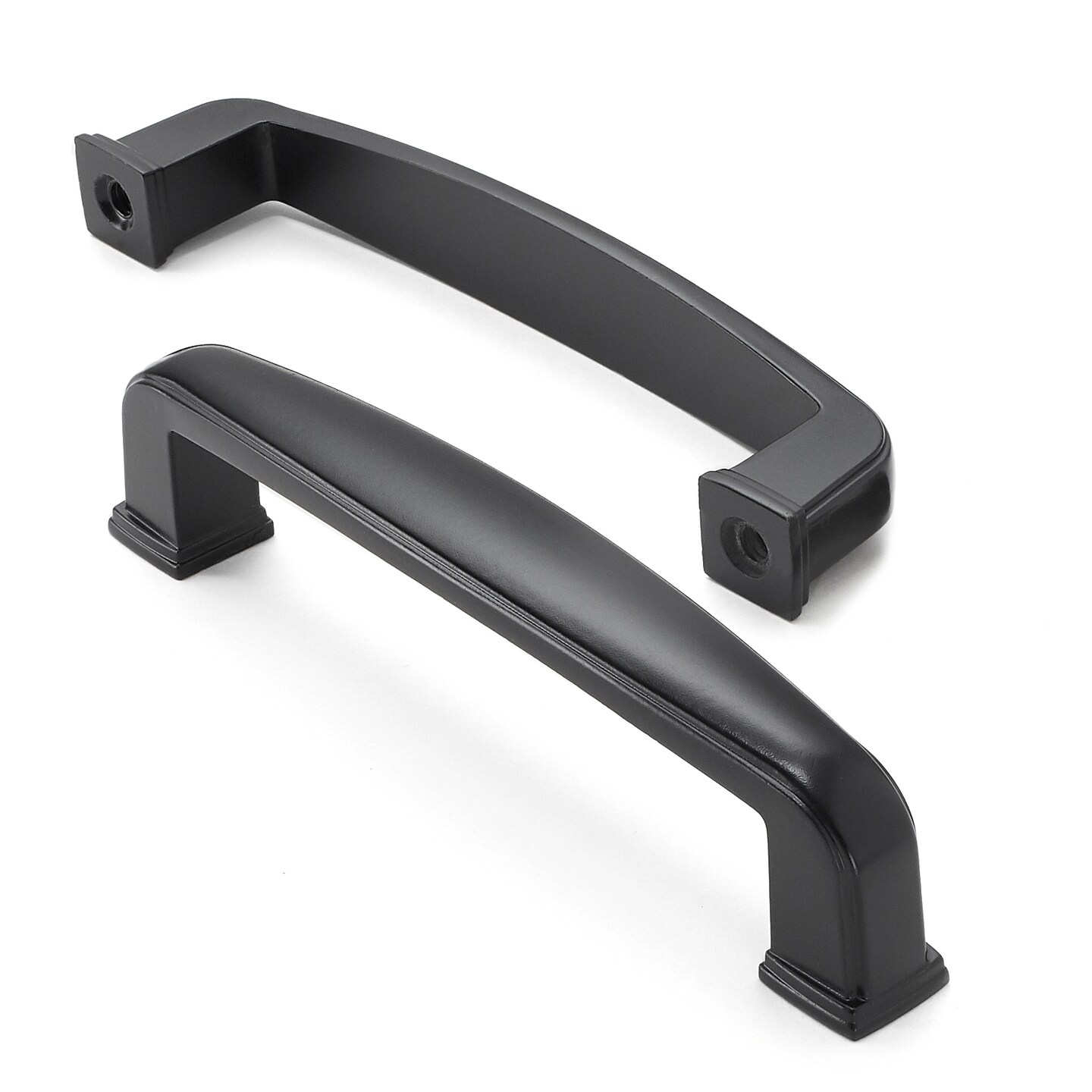 Cauldham Solid Kitchen Cabinet Handles (3-3/4&#x22; Hole Centers) - Drawer/Door Hardware - Style T765 - Matte Black