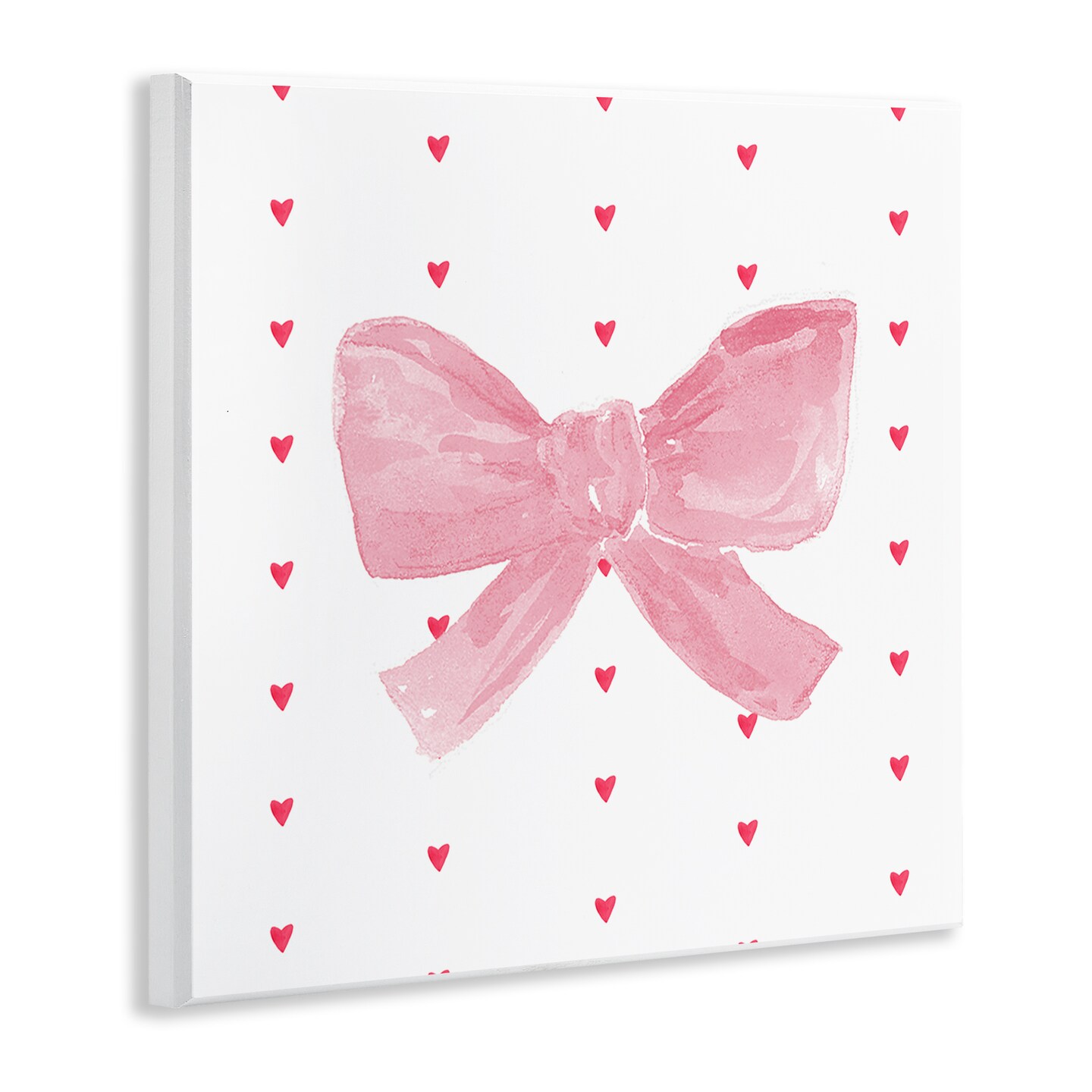 Stupell Industries Pink Bow on Hearts Wall Plaque, design by Lucille Price