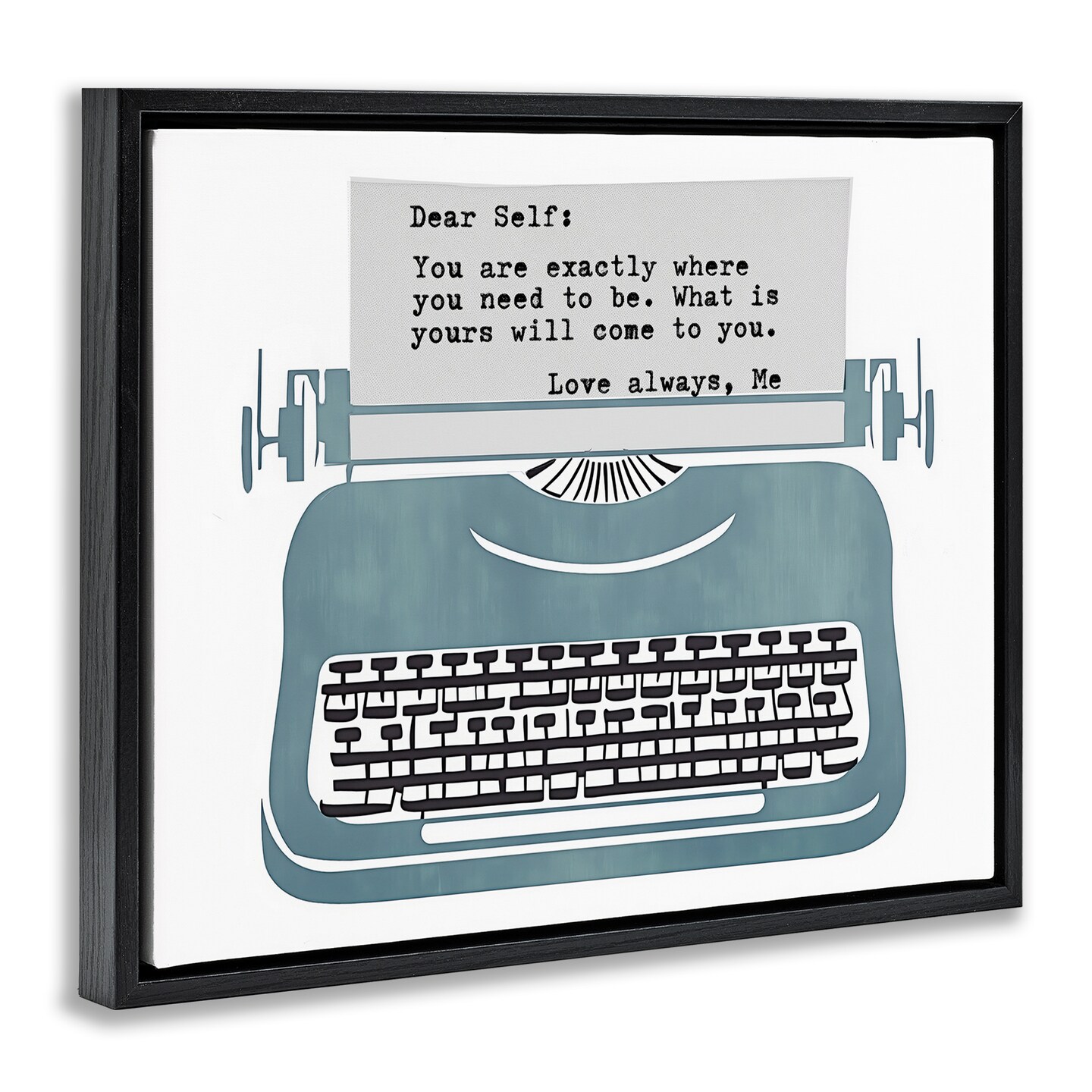 Stupell Industries Inspirational Typewriter Note to Self Floating Frame, design by Annabelle Hall