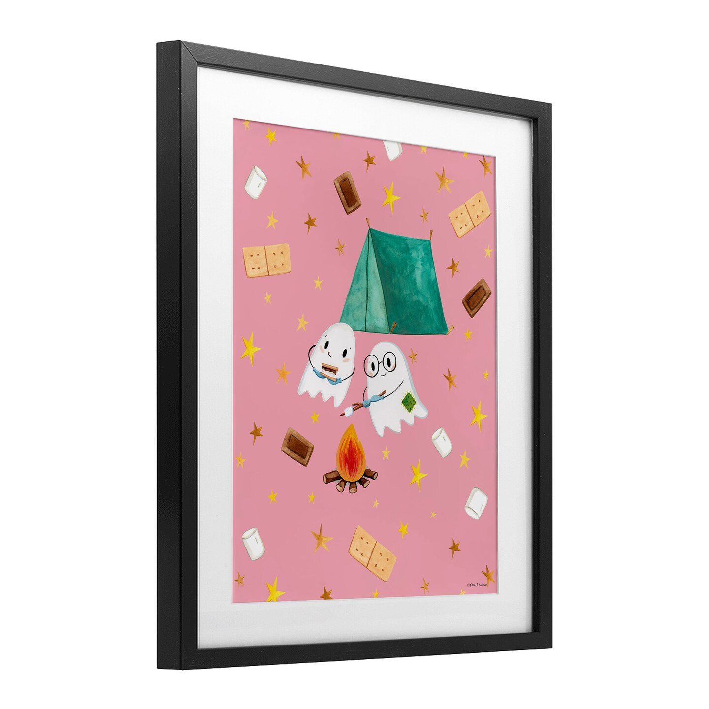 Stupell Industries Ghosts Roasting Marshmallows Framed Print Under Glass, design by Rachel Nieman