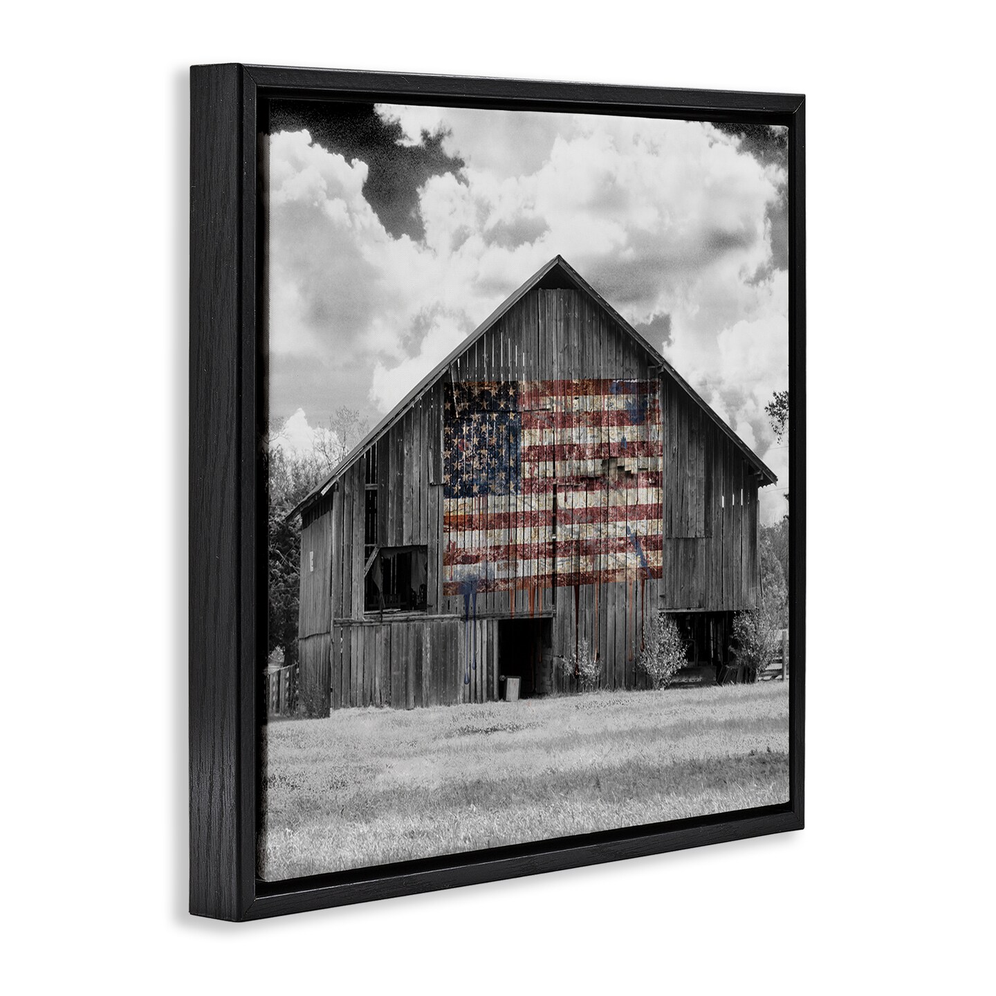 Stupell Industries Patriotic Rustic Barn Floating Frame, design by Sophie 6