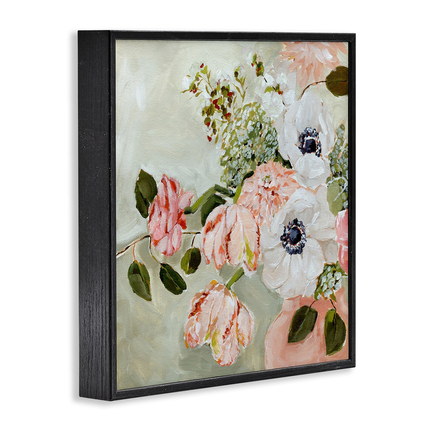 Stupell Industries Subtle Spring Pink & White Flowers Framed Giclee, design by Annie Quigley
