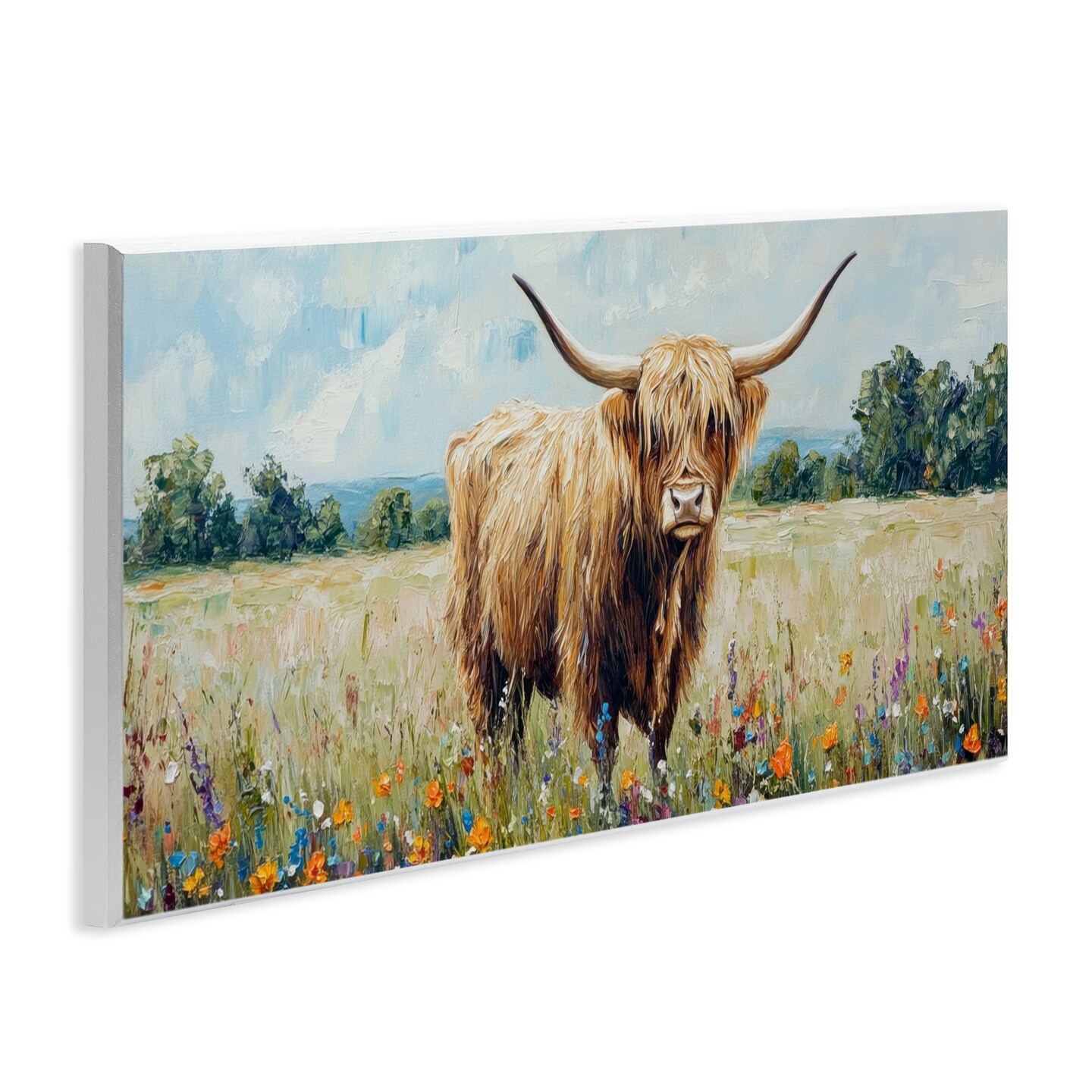 Stupell Industries Highland Cow Meadow Wall Plaque, design by Petal Prints Design