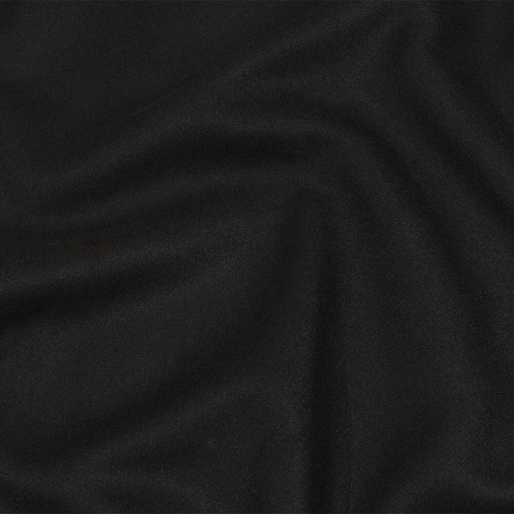 1 Yard Italian Black Cashmere Double Cloth Twill Coating Solid